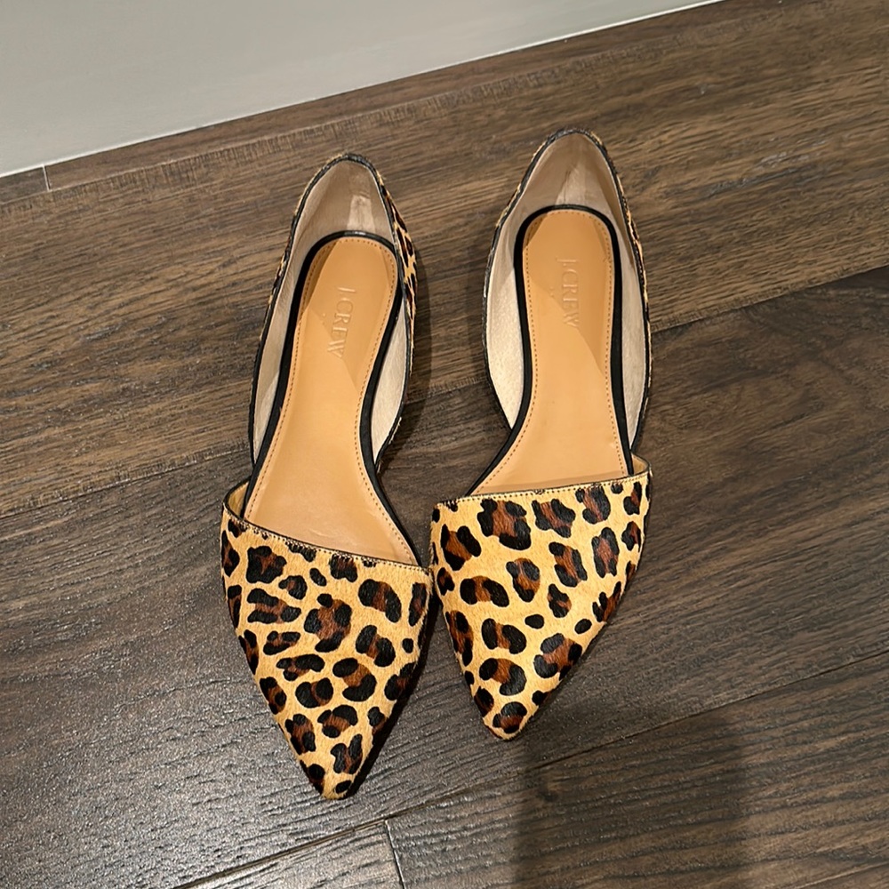 J. Crew calf hair leopard print flats